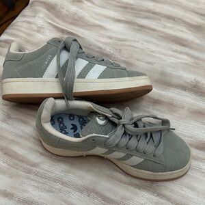 Adidas Gray and White Campus Sneakers